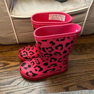 Girls Hunter Leopard rain boots